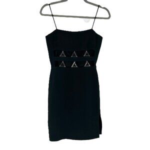 David Koma Black Triangle Cutout Sleeveless Mini Dress